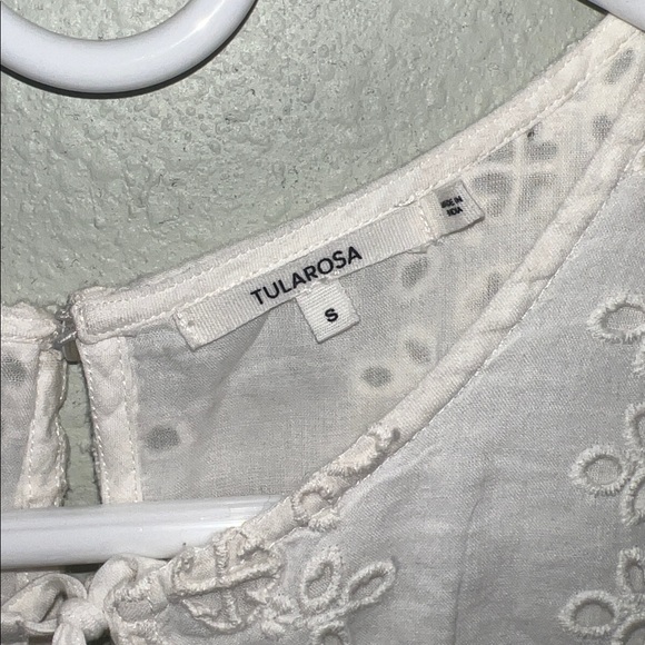 Tularosa White Eyelet Lace Mini Dress with Corset Waist - Picture 3 of 6